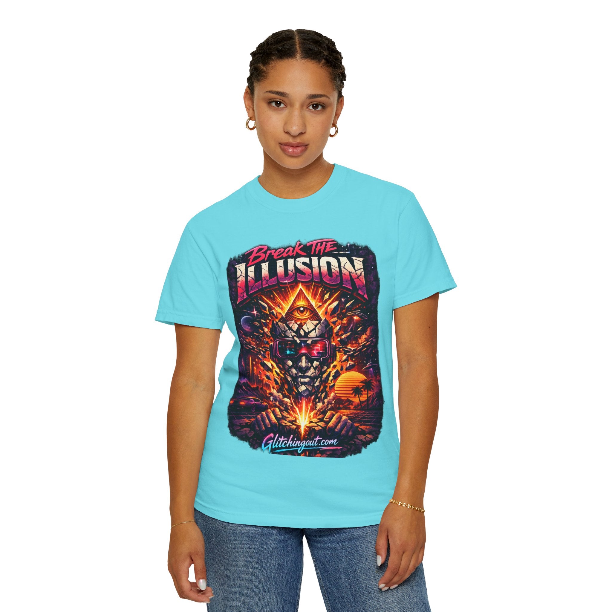 Break the Illusion Graphic T-Shirt — Psychedelic Occult Skull Tee