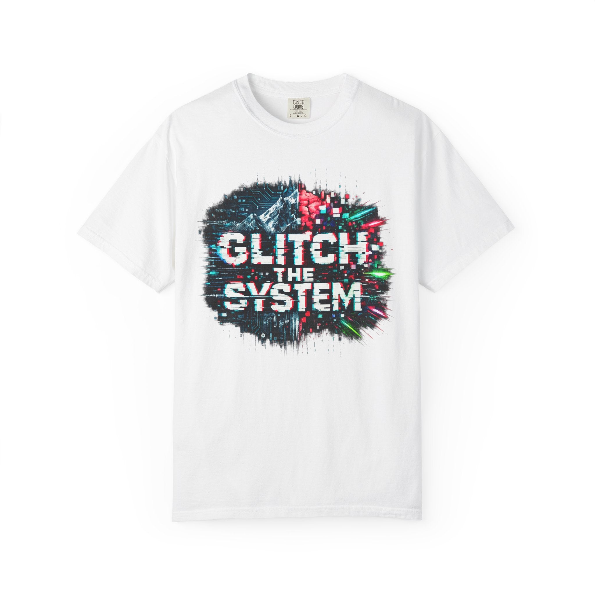 Glitch The System V3 Graphic Tee — Retro Cyberpunk Distressed Design