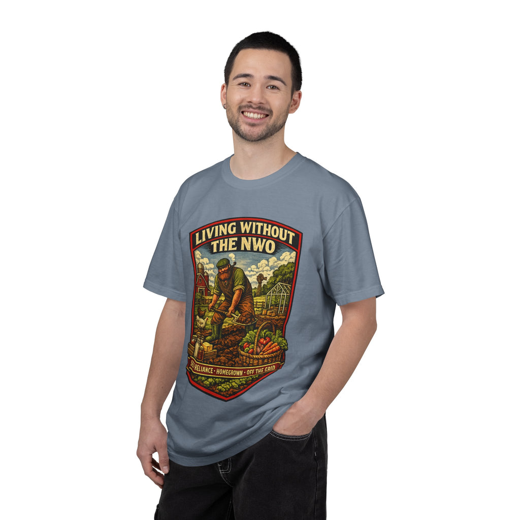 "Living Without the NWO" Gardening Vintage Graphic T-Shirt