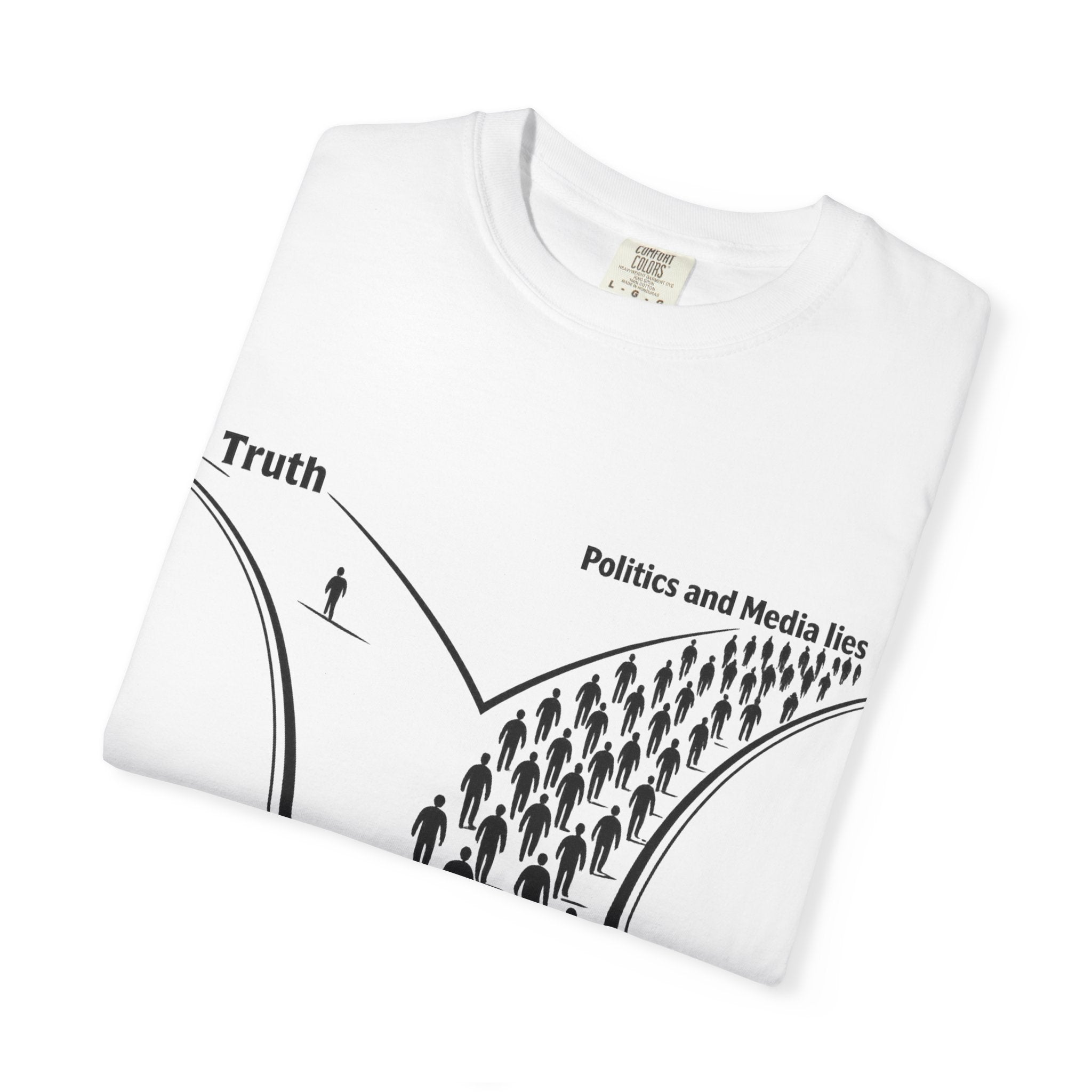 Truth vs. Crowd Graphic T-Shirt — "When it doesn't feel right, go left."