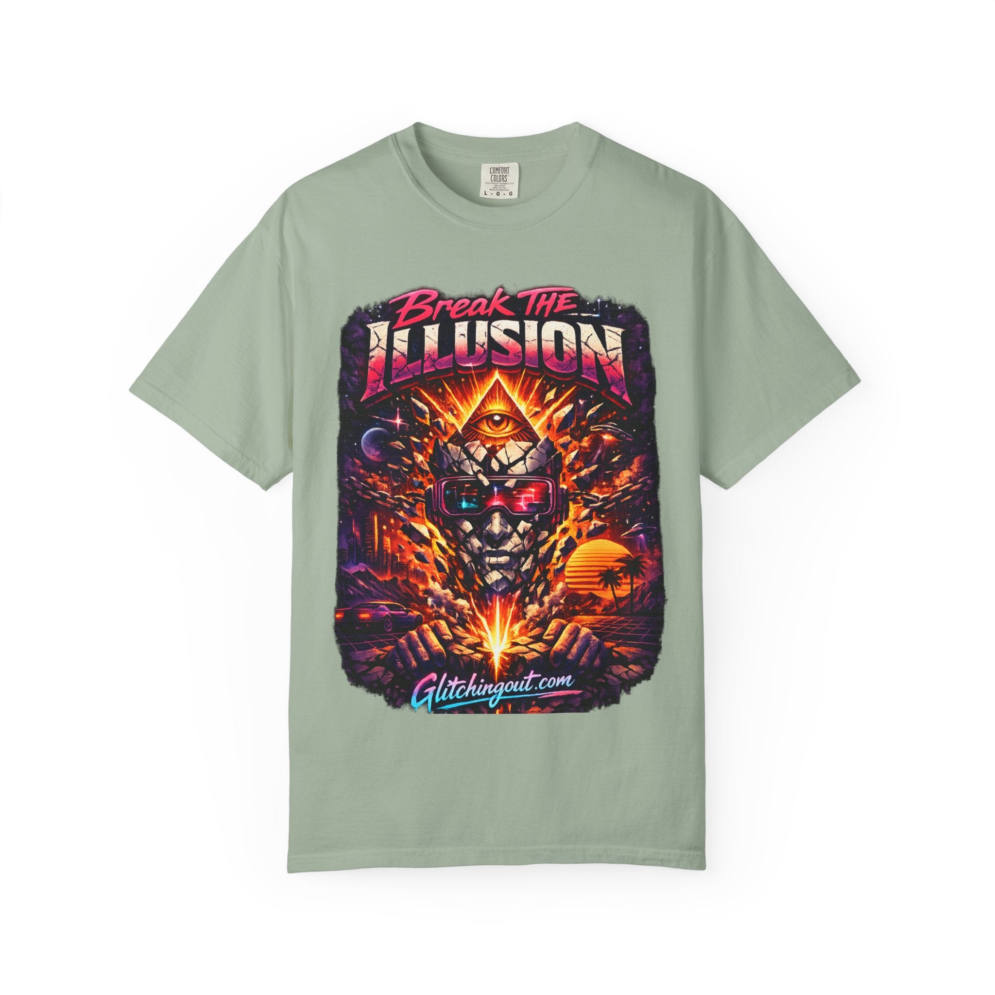 Break the Illusion Graphic T-Shirt — Psychedelic Occult Skull Tee
