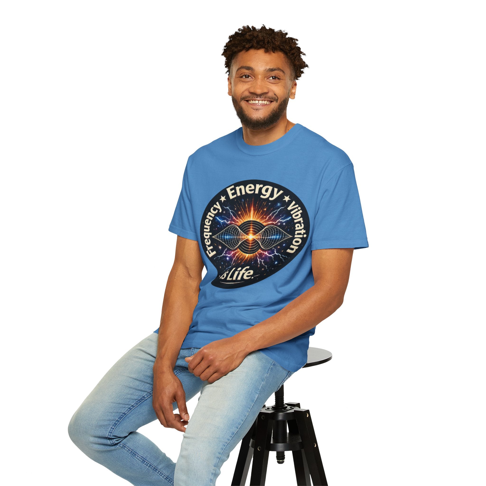Energy & Vibration T-Shirt — "Frequency is Life" Spiritual Graphic Tee