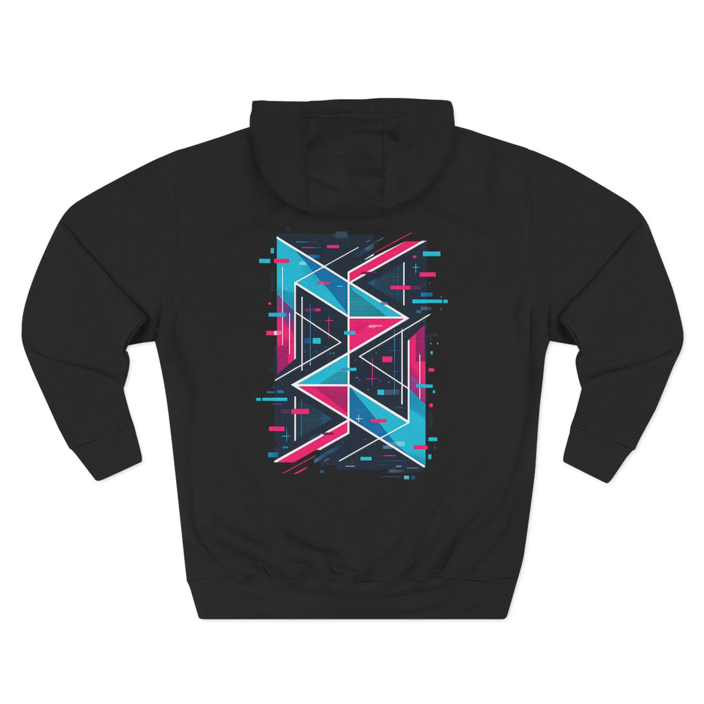 Hoodie — 'Glitching Out' Retro Cyber Geometric Graphic Hoodie
