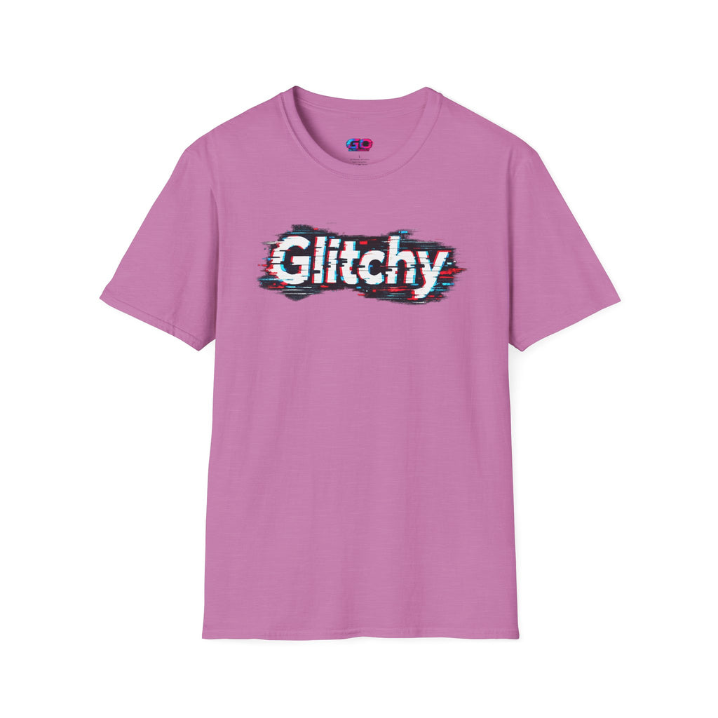 Glitchy Graphic T-Shirt — Retro Glitch Text Tee