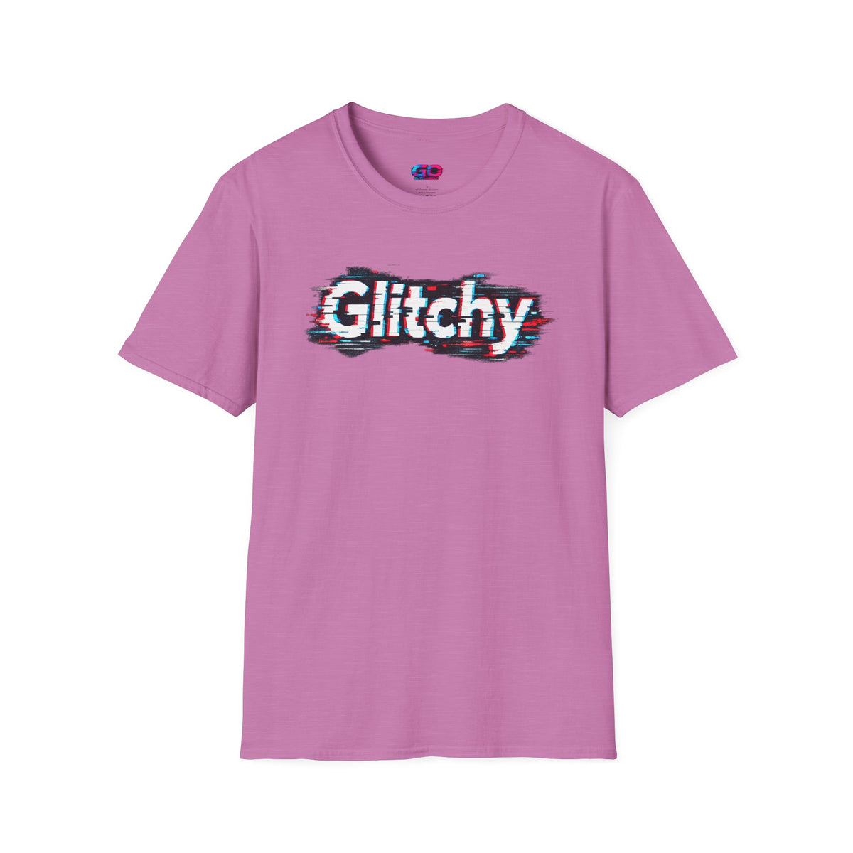 Glitchy Graphic T-Shirt — Retro Glitch Text Tee