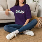 Glitchy Graphic T-Shirt — Retro Glitch Text Tee
