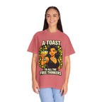 Vintage 'A Toast to All the Free Thinkers' Graphic T-Shirt