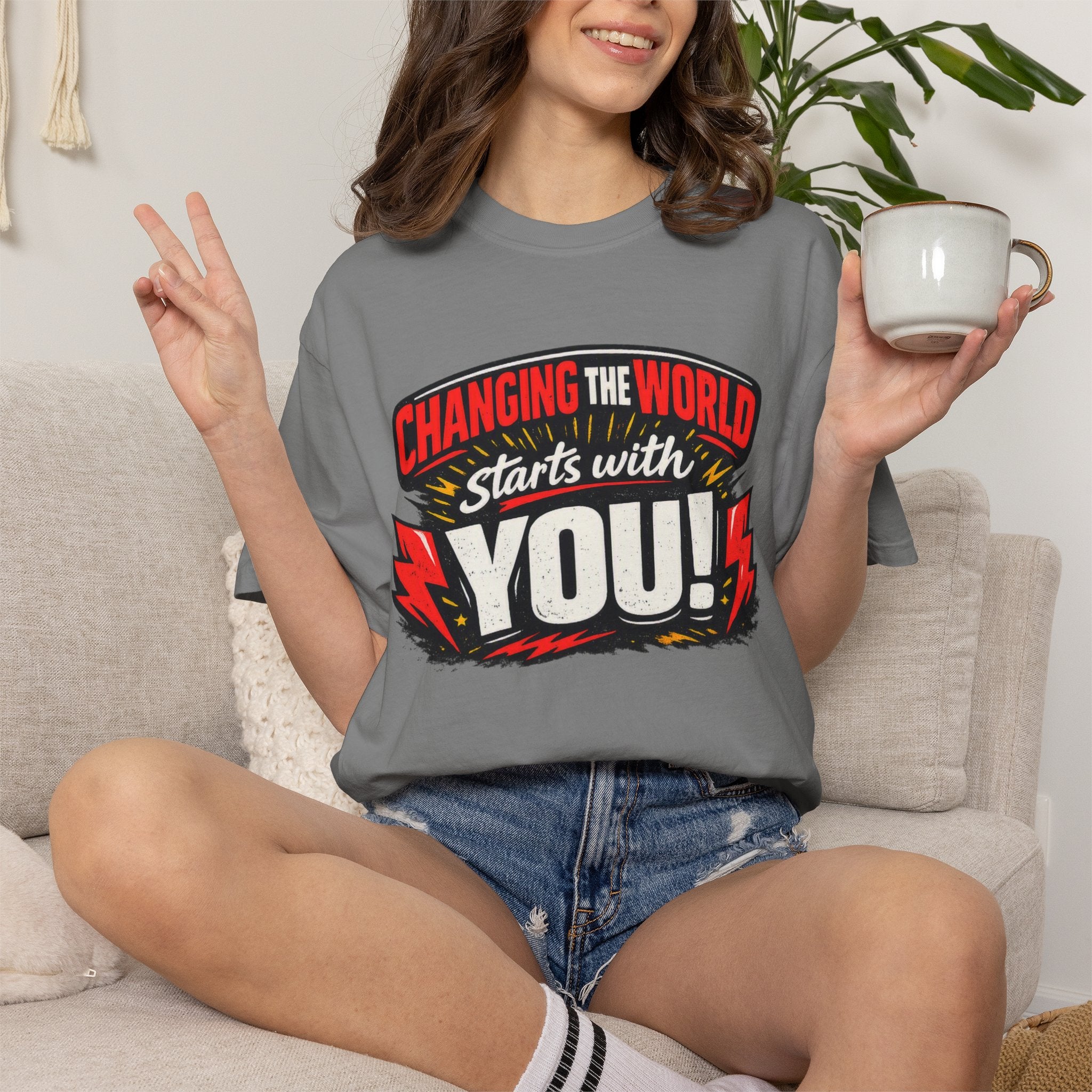 "Changing the World Starts with You" Motivational T-shirt