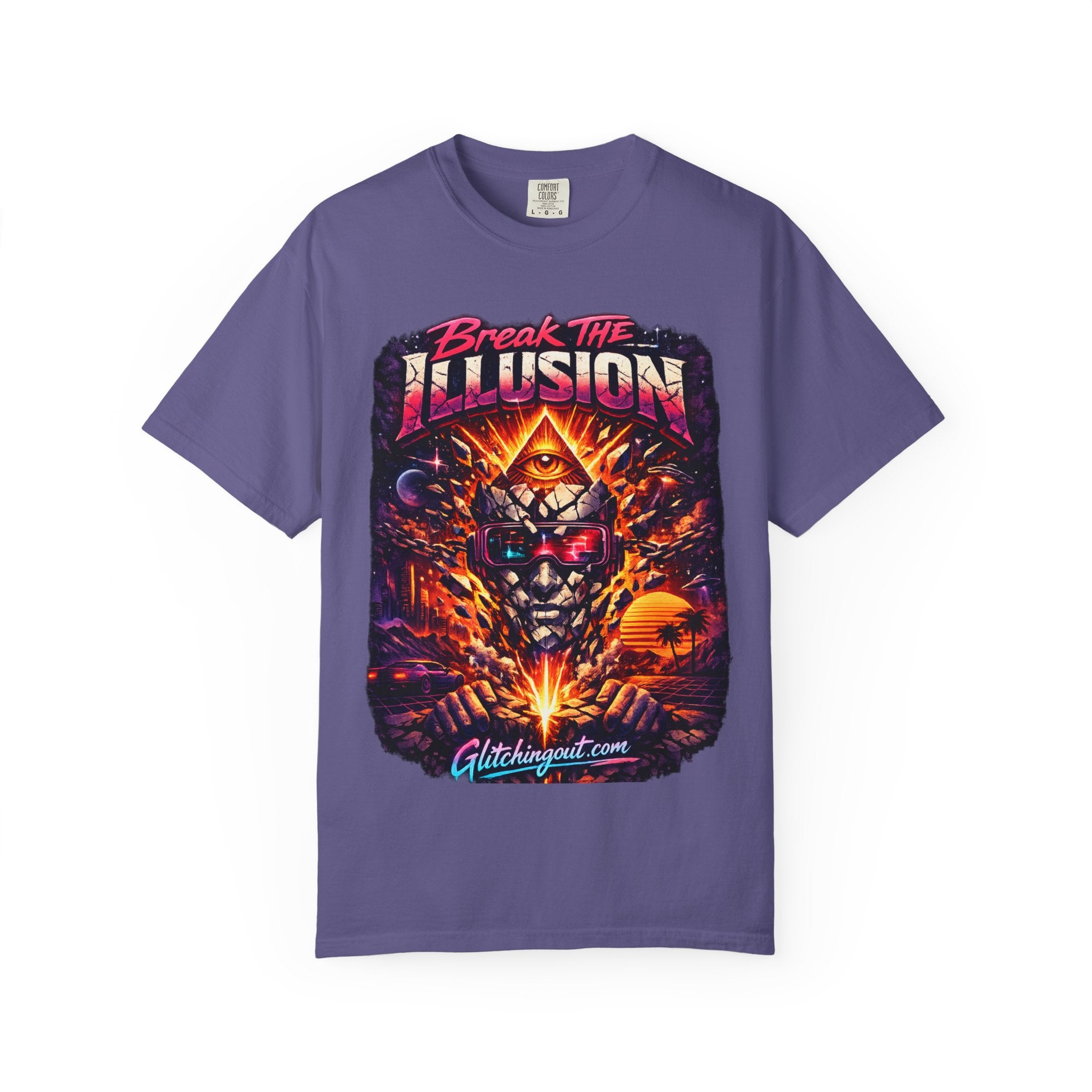 Break the Illusion Graphic T-Shirt — Psychedelic Occult Skull Tee