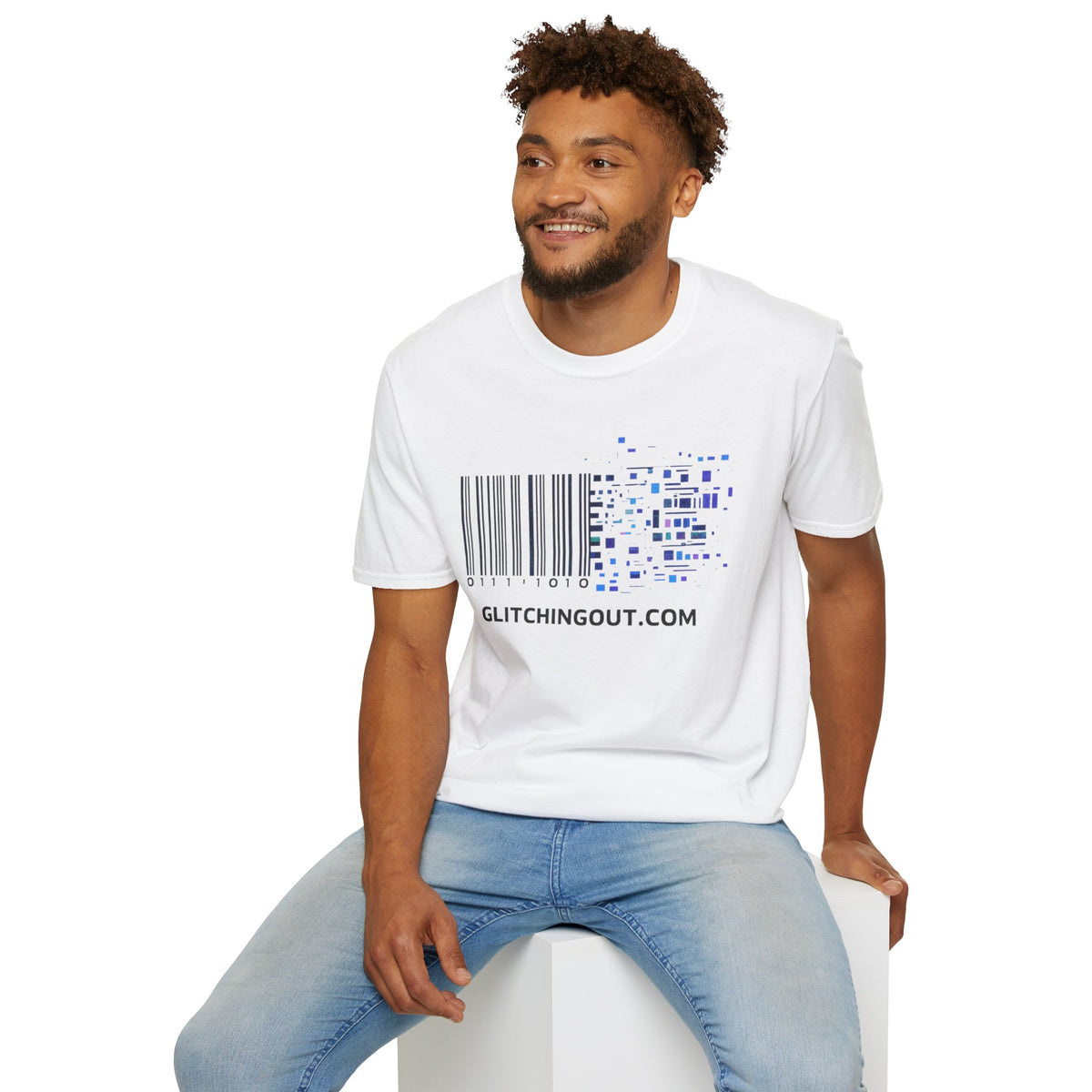Barcode Glitch T-Shirt — GlitchingOut.com Tech Graphic Tee