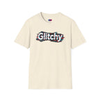 Glitchy Graphic T-Shirt — Retro Glitch Text Tee