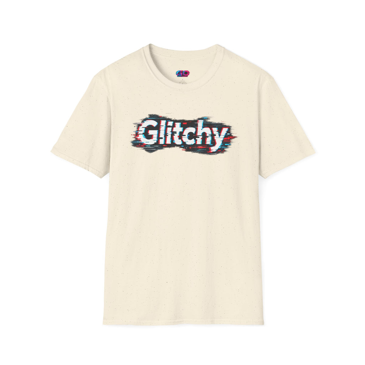 Glitchy Graphic T-Shirt — Retro Glitch Text Tee