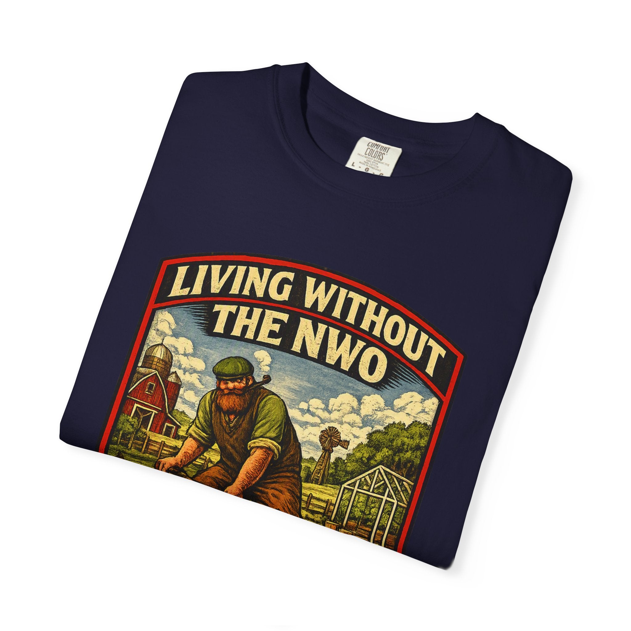 "Living Without the NWO" Gardening Vintage Graphic T-Shirt