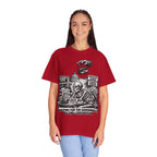 Graphic Tee — "Waiting for the Government to End Corruption" Political Skeletal Design