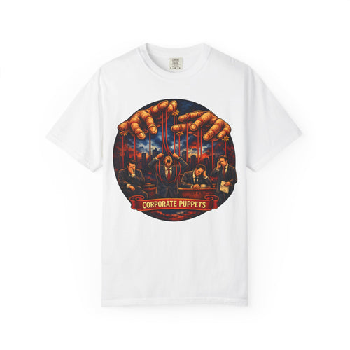'Corporate Puppets' Satire Graphic T-Shirt
