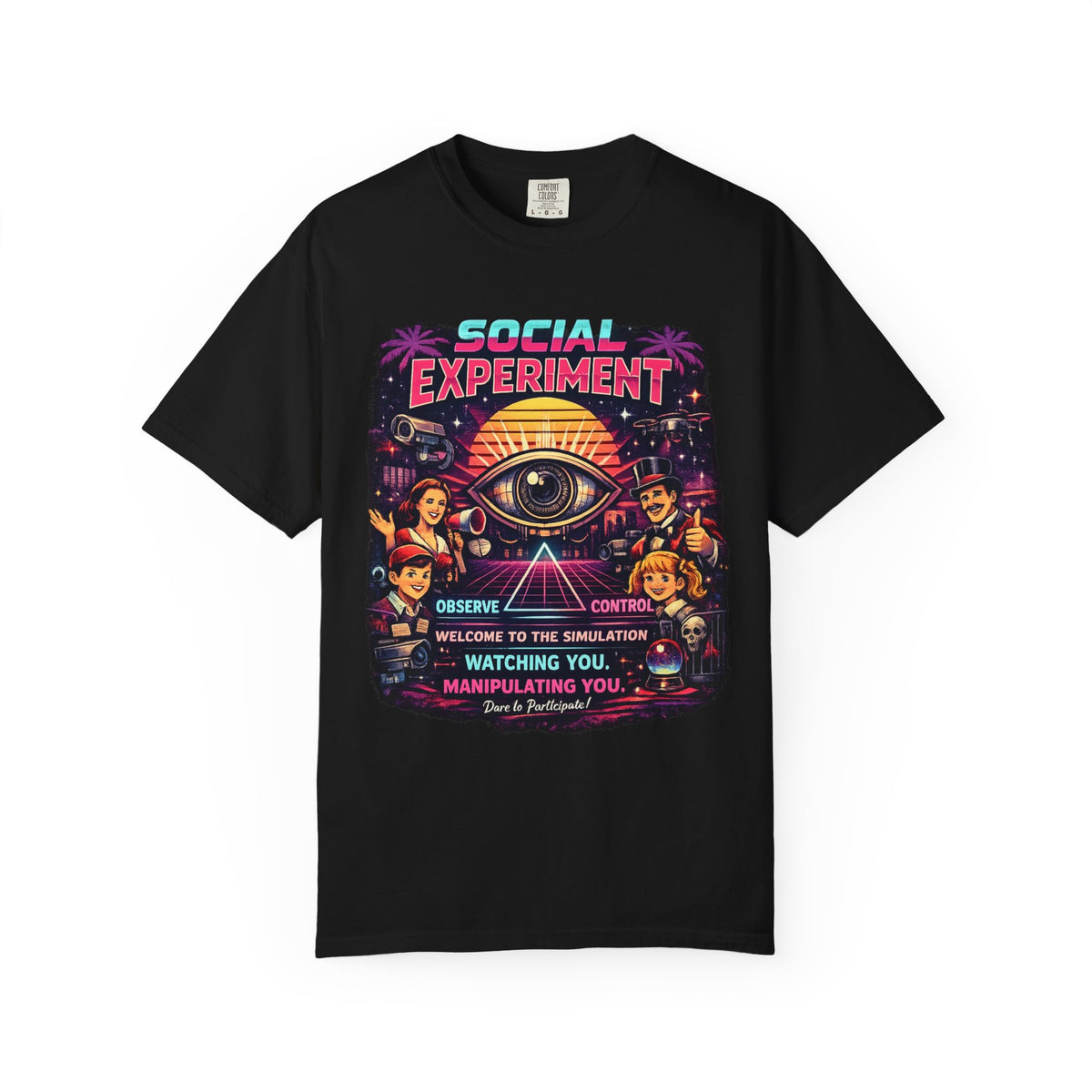 Social Experiment V2 T-Shirt — Retro All-Seeing Eye Graphic Tee