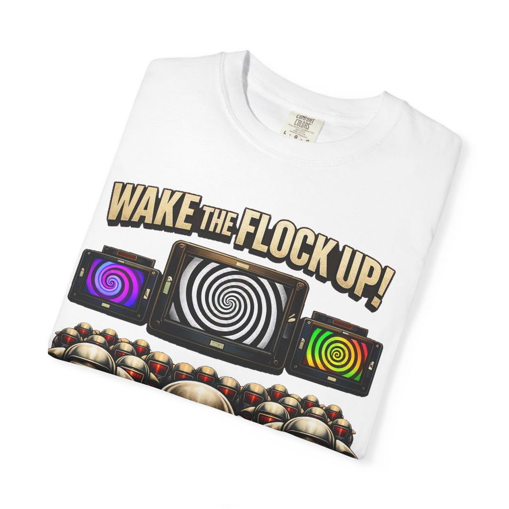 Wake the Flock Up! V3 Hypnotic Sheep Novelty Graphic T-Shirt