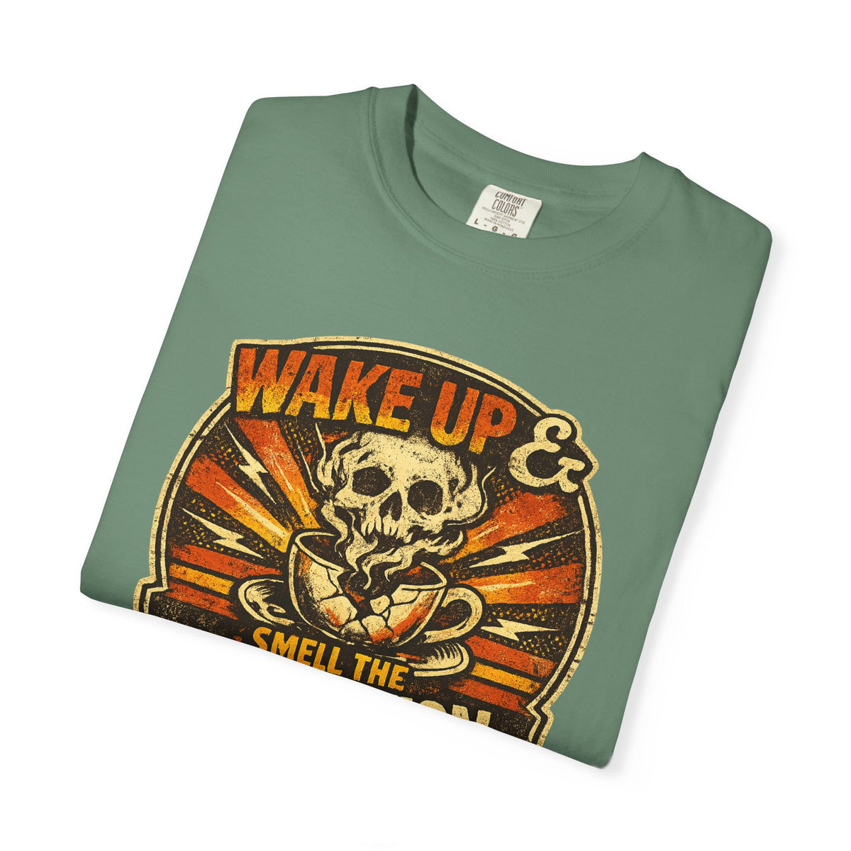 Wake Up & Smell the Corruption T-Shirt — Vintage Skull Protest Graphic Tee