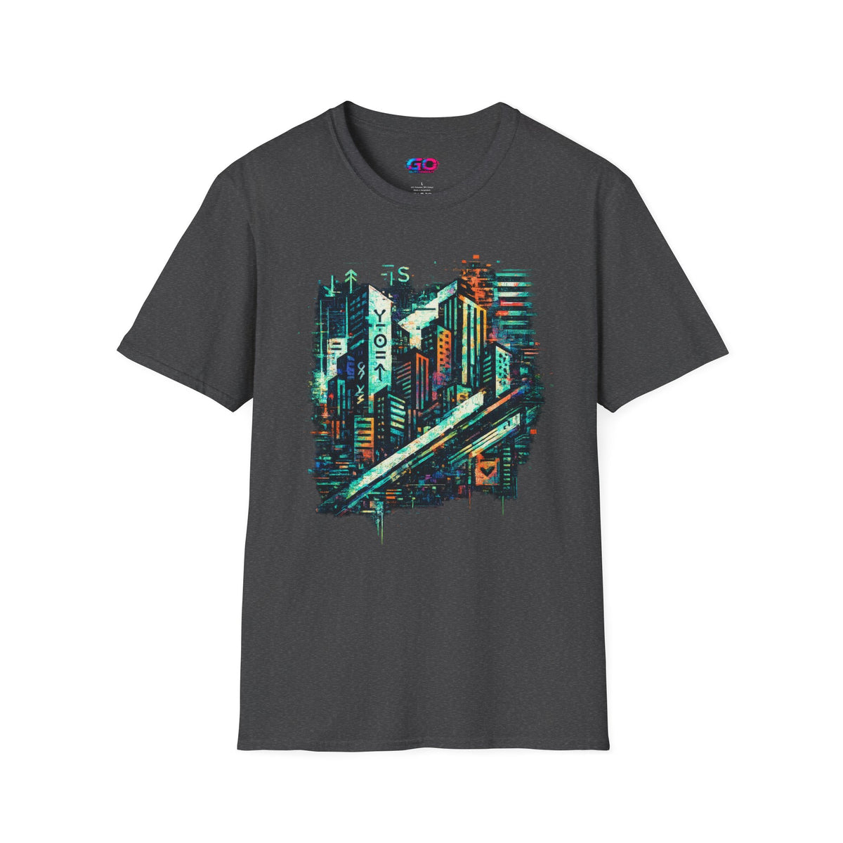 Cyberpunk Cityscape T‑Shirt — Neon Tokyo Skyline Graphic Tee