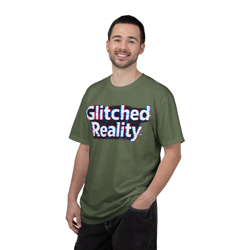 Glitched Reality T‑Shirt — Retro Glitch Graphic Tee with "Glitched Reality" Text