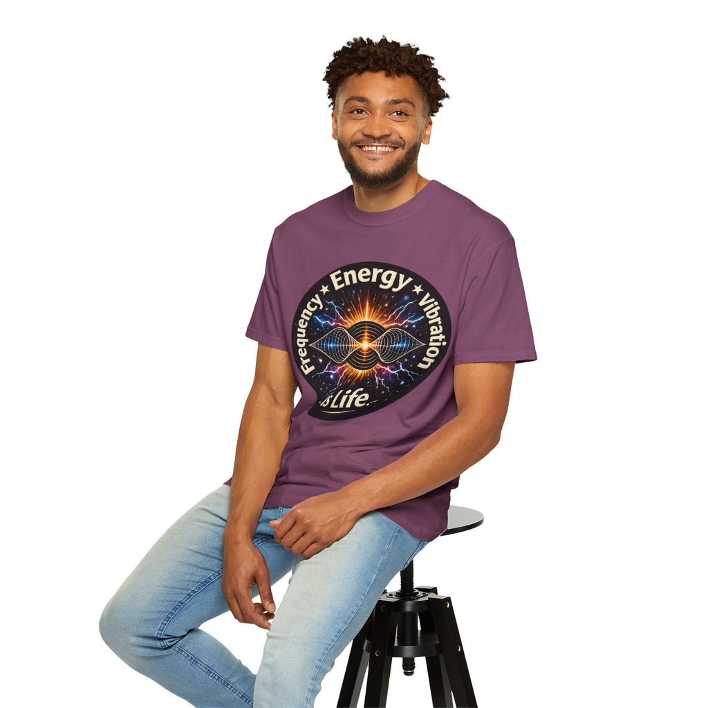 Energy & Vibration T-Shirt — "Frequency is Life" Spiritual Graphic Tee