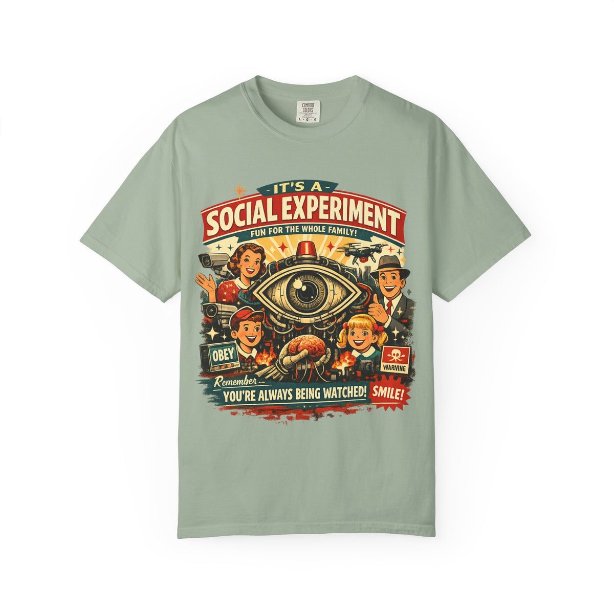T-Shirt — "It's a Social Experiment" Retro Surveillance Graphic Tee
