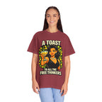 Vintage 'A Toast to All the Free Thinkers' Graphic T-Shirt