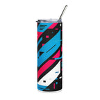20oz Stainless Steel Tumbler — Glitching Out Neon Geometric Design