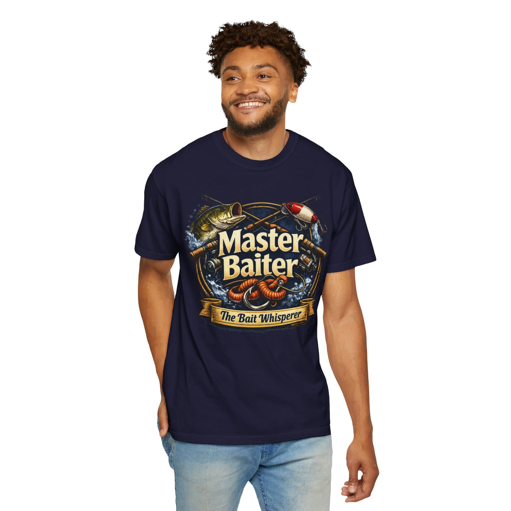 Master Baiter Fishing Satire T-Shirt — “The Bait Whisperer” Graphic Tee