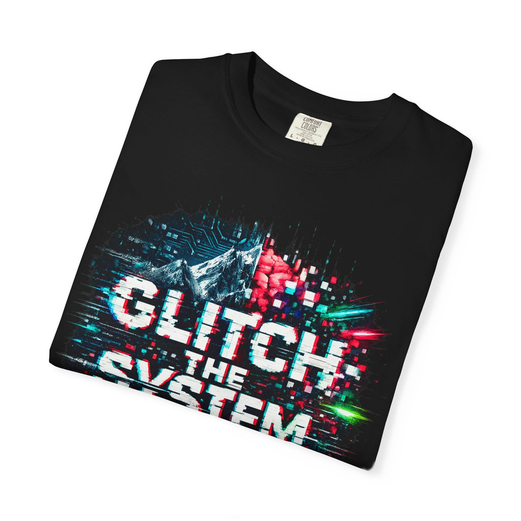 Glitch The System V3 Graphic Tee — Retro Cyberpunk Distressed Design