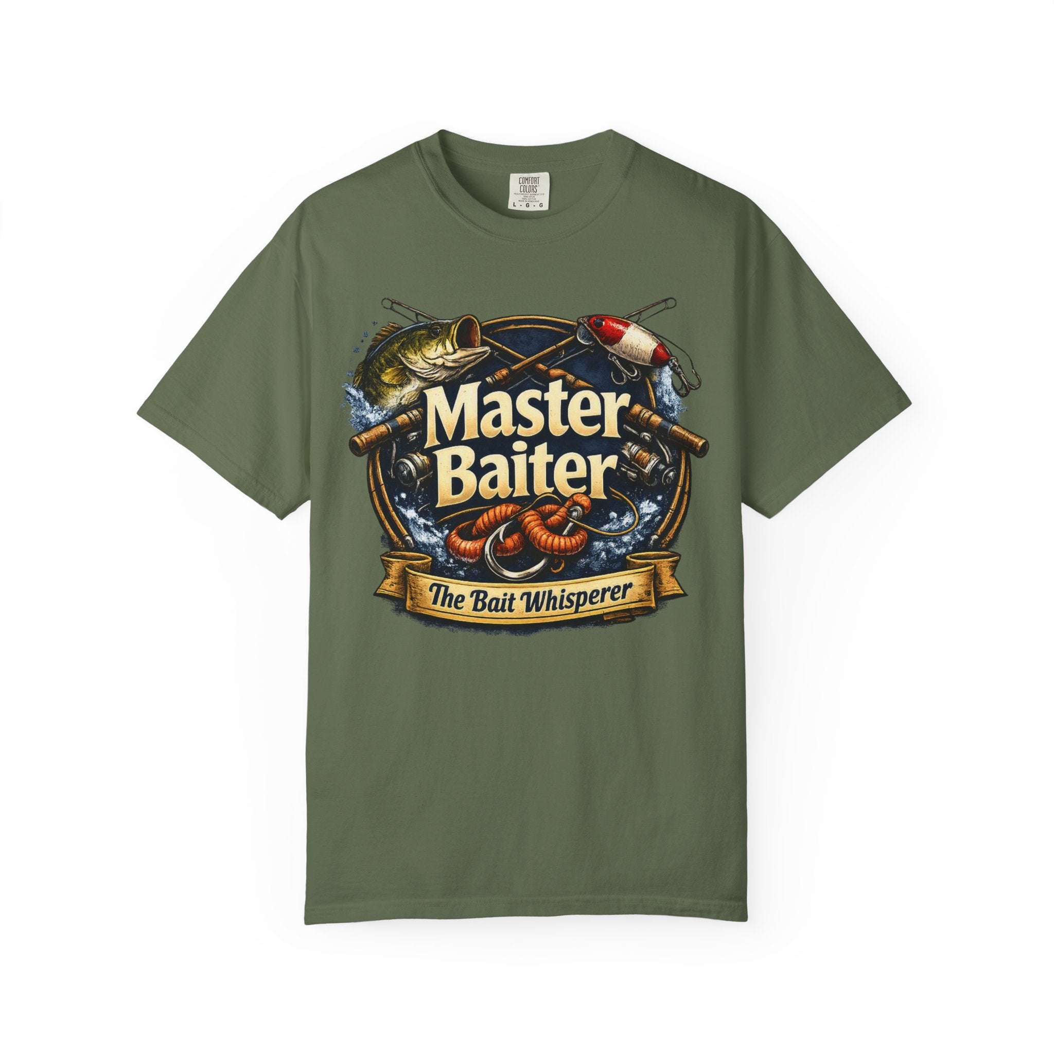 Master Baiter Fishing Satire T-Shirt — “The Bait Whisperer” Graphic Tee