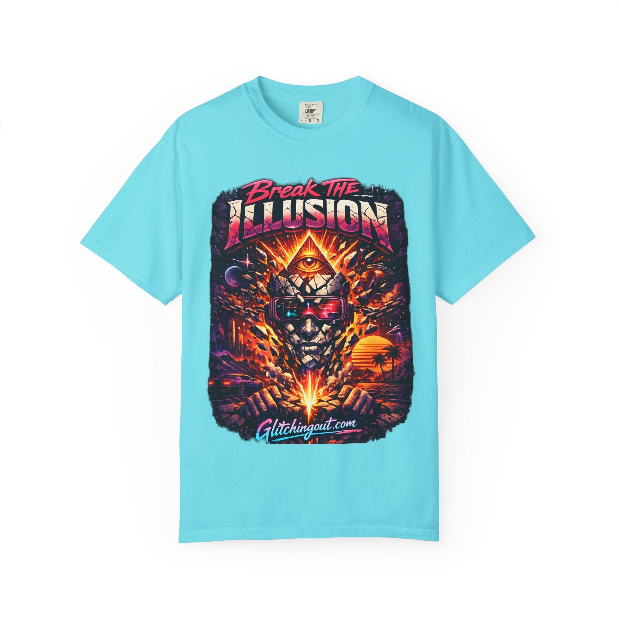 Break the Illusion Graphic T-Shirt — Psychedelic Occult Skull Tee
