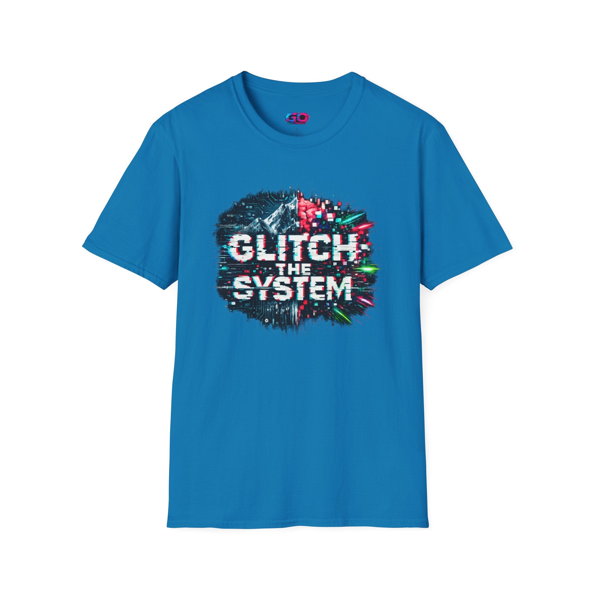 Glitch The System V3 Graphic Tee — Retro Cyberpunk Distressed Design