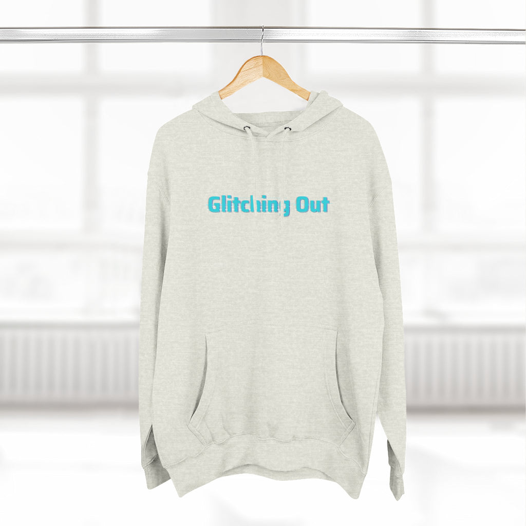 Glitching Out Hoodie — Retro Cyber Geometric Graphic Fleece Hoodie