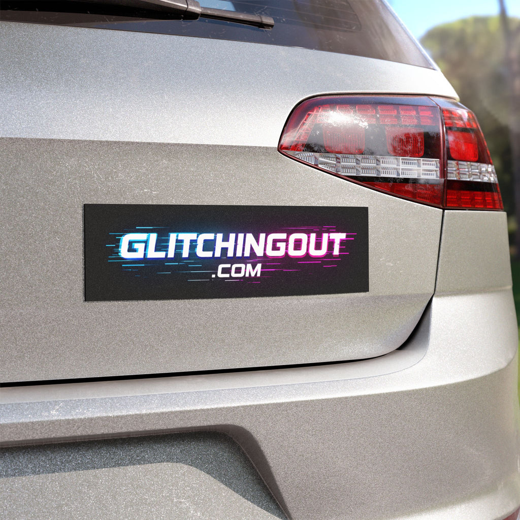 Car Magnet — "GLITCHINGOUT.com" Neon Glitch Logo
