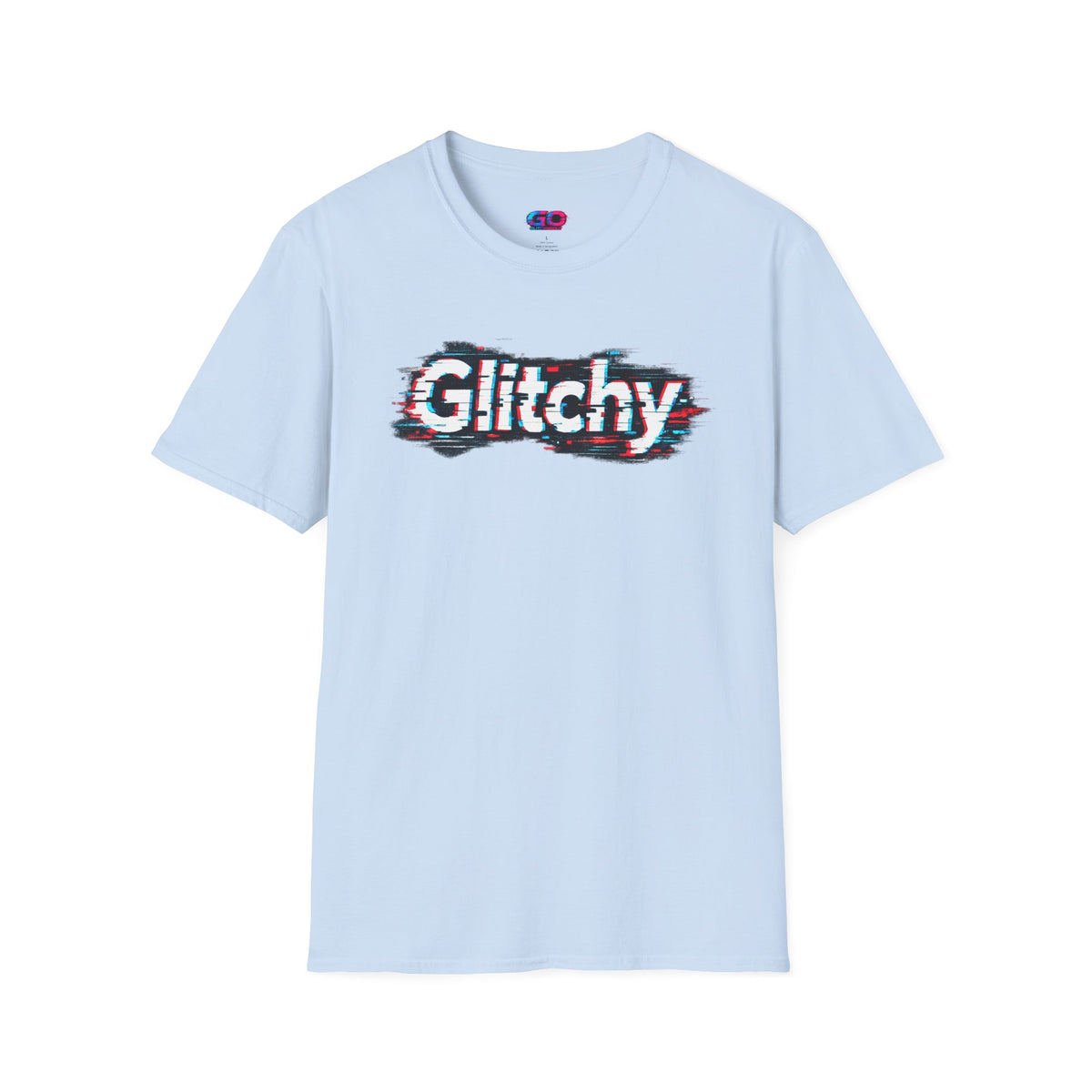 Glitchy Graphic T-Shirt — Retro Glitch Text Tee