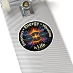 Energy Vibration Sticker — "Frequency • Energy • Vibration is Life" Kiss-Cut Sticker