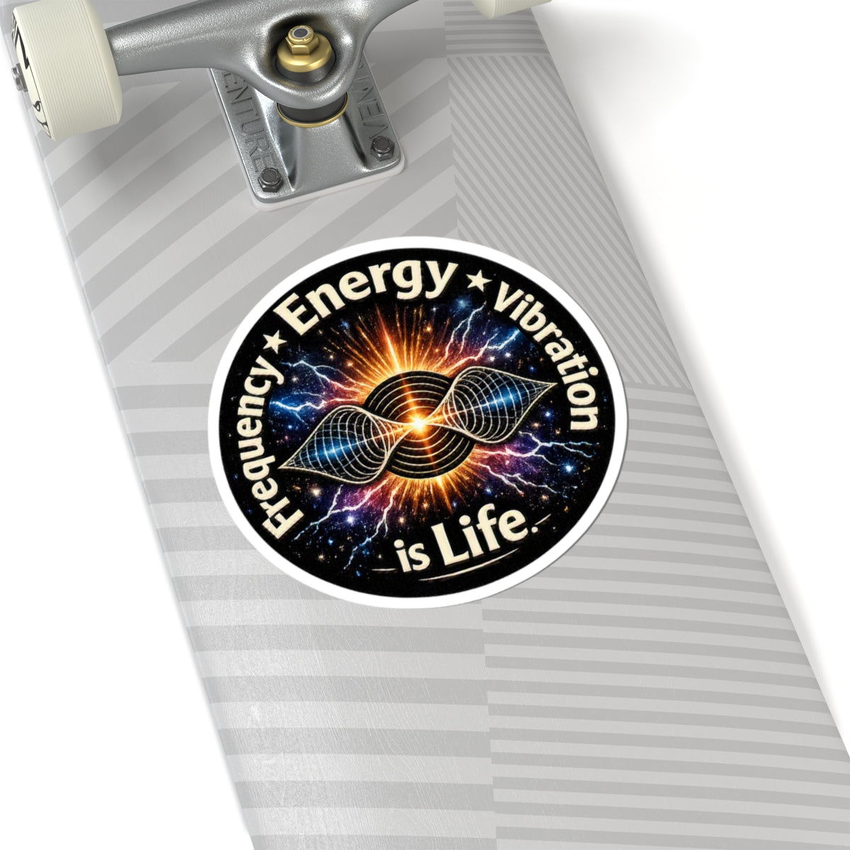 Energy Vibration Sticker — "Frequency • Energy • Vibration is Life" Kiss-Cut Sticker