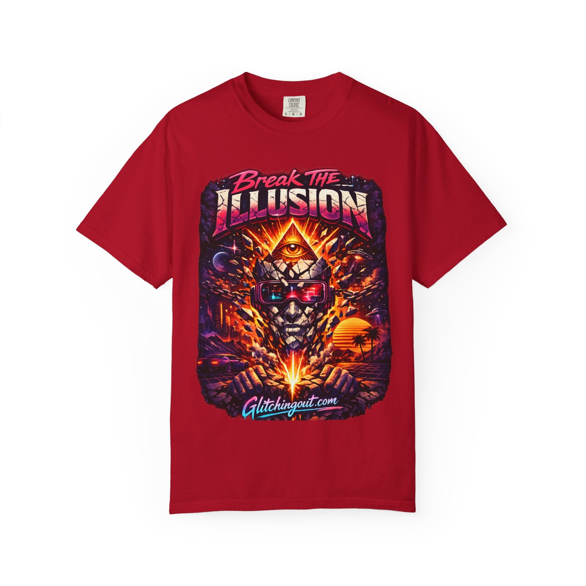 Break the Illusion Graphic T-Shirt — Psychedelic Occult Skull Tee