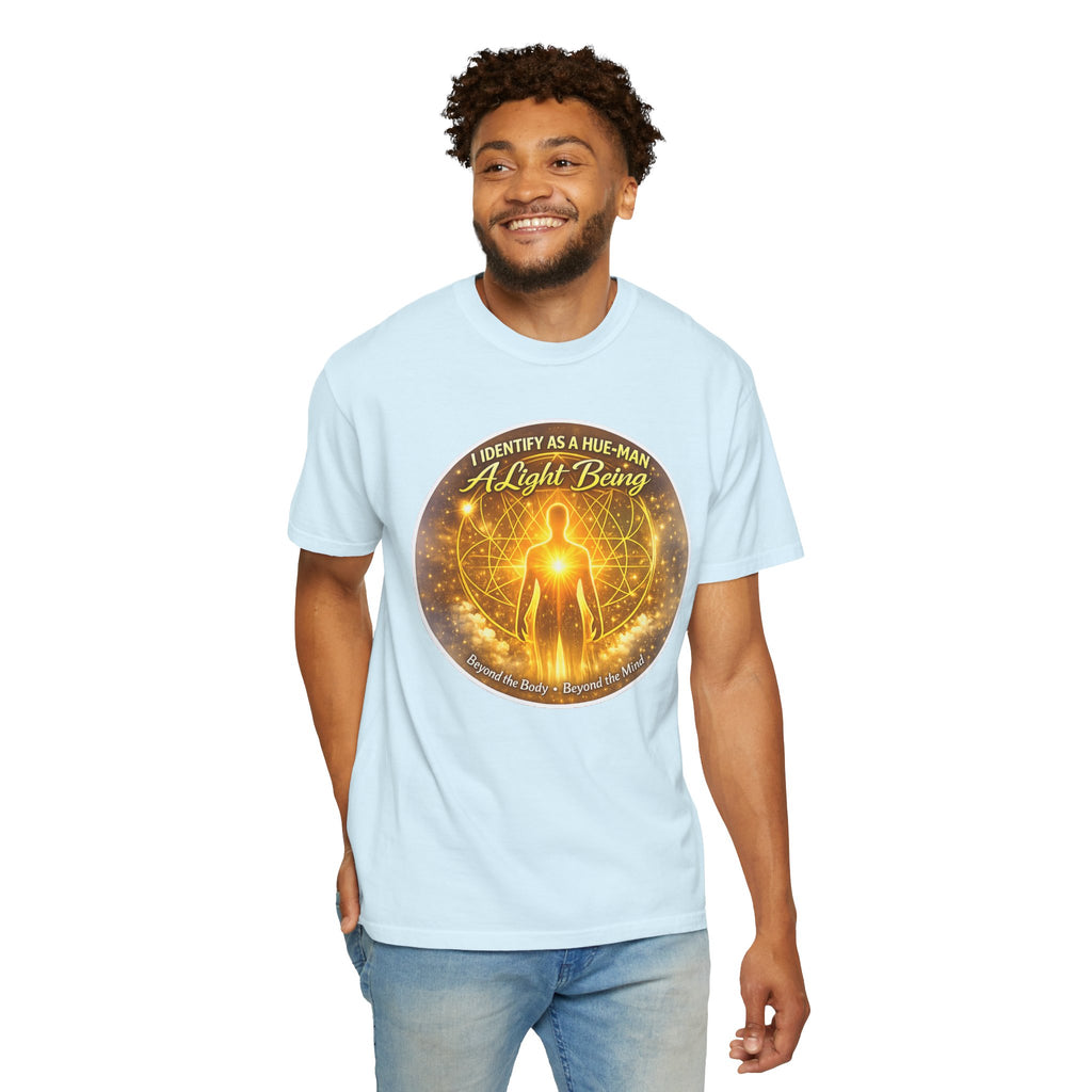 Light Being Graphic T-Shirt — "I Identify As A Human, A Light Being" Spiritual Tee