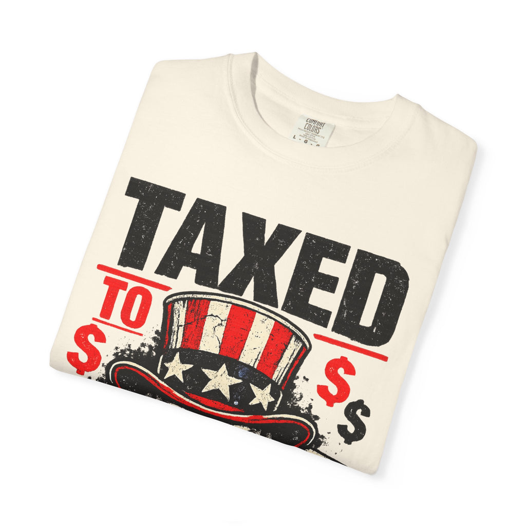 Taxed to Death T-Shirt — Patriotic Skull Tax Humor Tee