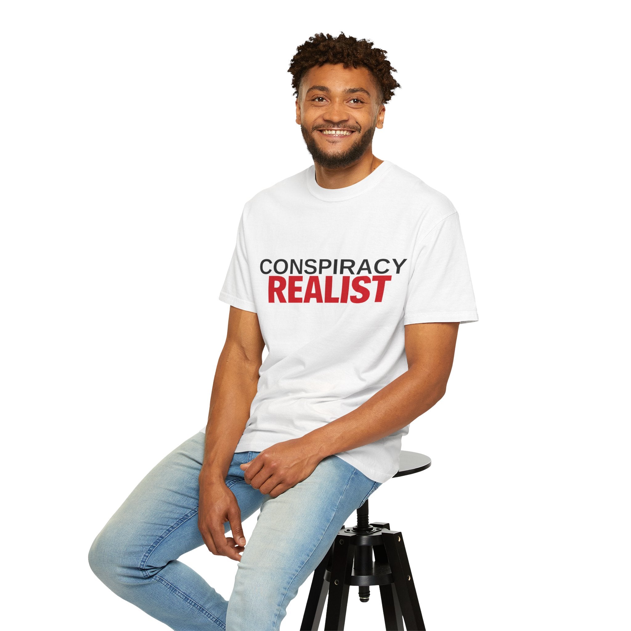 Conspiracy Realist T-Shirt — Bold Graphic Statement Tee