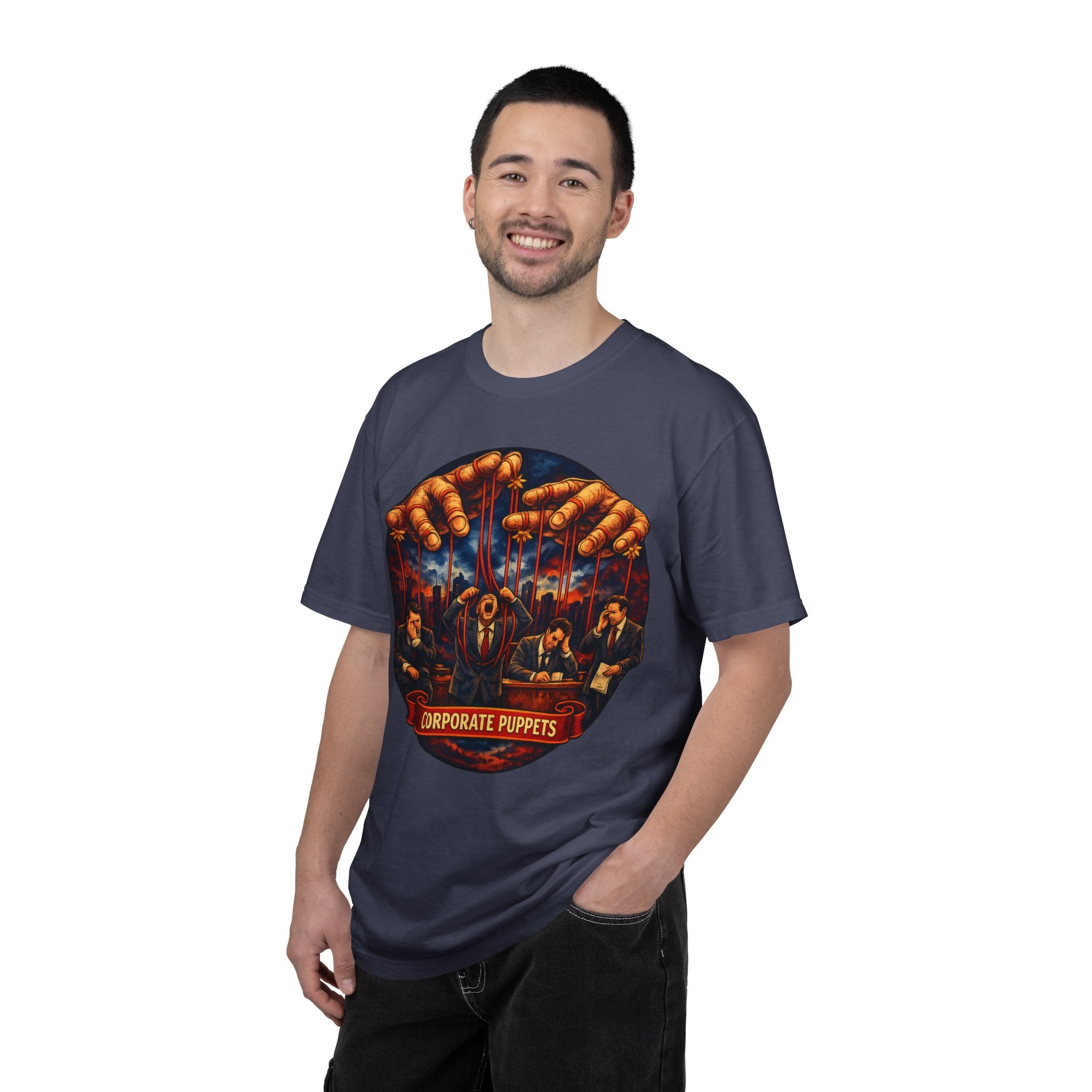 'Corporate Puppets' Satire Graphic T-Shirt