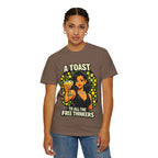 Vintage 'A Toast to All the Free Thinkers' Graphic T-Shirt