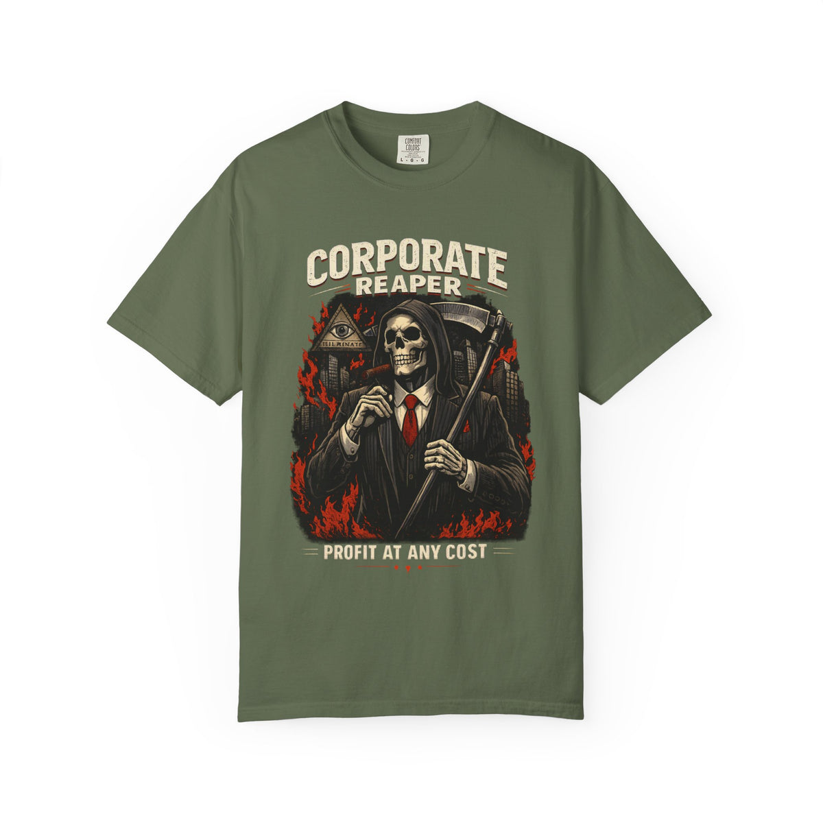 "Corporate Reaper" Skeleton Suit Graphic Tee