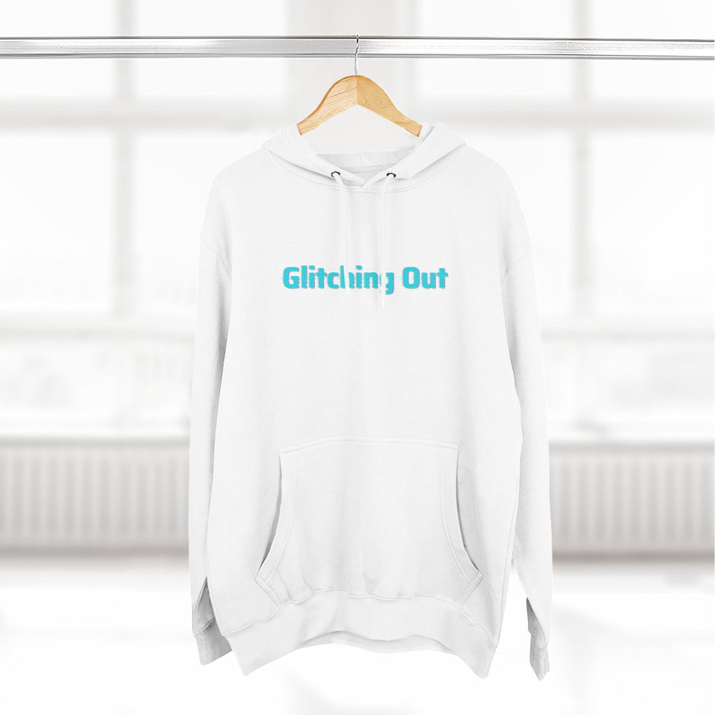 Glitching Out Hoodie — Retro Cyber Geometric Graphic Fleece Hoodie