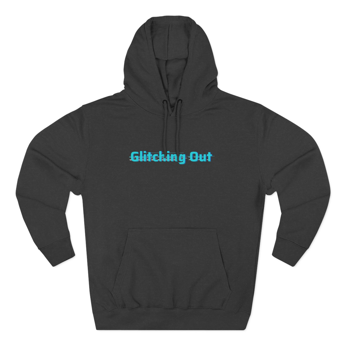 Glitching Out Hoodie — Retro Cyber Geometric Graphic Fleece Hoodie