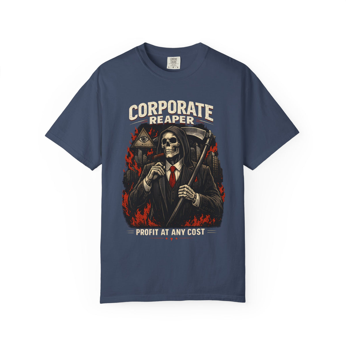 "Corporate Reaper" Skeleton Suit Graphic Tee