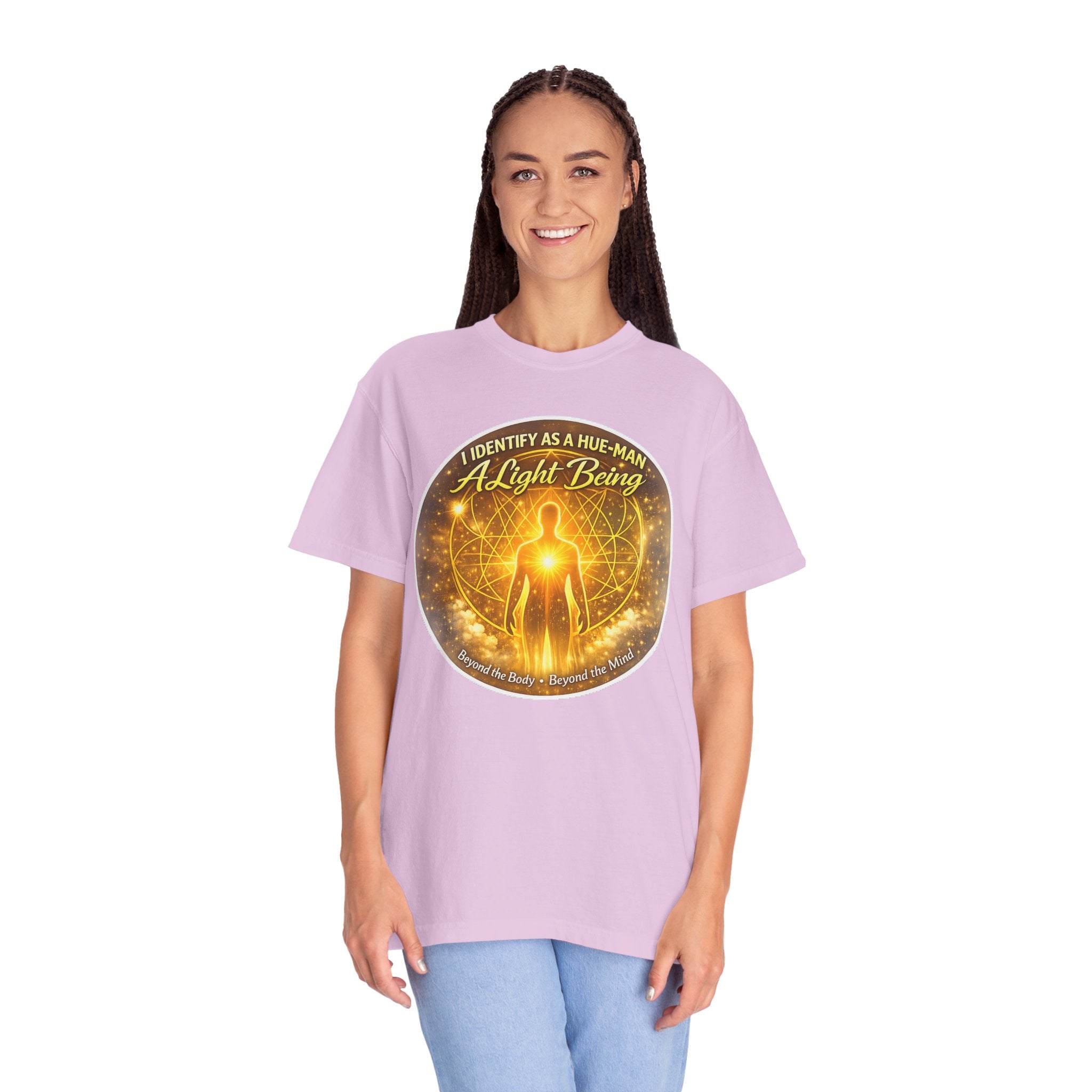 Light Being Graphic T-Shirt — "I Identify As A Human, A Light Being" Spiritual Tee