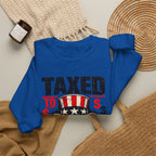 Taxed to Death Sweatshirt - Patriotic Skull Anti-Tax Protest Crewneck